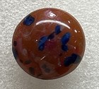 Antique Glass Shank Button Rosette Floral Design