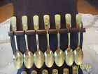 International Bicentennial Gold Colored 13 Colonies Collector Spoons1776-1976