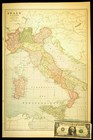 Vintage Italy Map Wall Art Large Old Original Ca 1901 Venice Naples Antique
