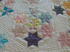 Vintage 1981 Hand Stitched Stars Patchwork Quilt  88  X 103   Signed   Dated