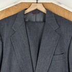 Vtg Flannel Suit Mens 46l Gray 2 Button 100  Wool Pants 40x31 Pleated Front