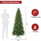 7 Ft Slim Pencil Skinny Artificial Christmas Tree With 1180 Branch Tips Green
