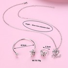 3pc Cute Cat Best Friend Necklace Set Rhinestone Alloy Jewelry Gift For Girls