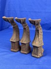 3 C 1900 Cast Iron Ornate Stove Legs  Feet - Fancy  Repurp   No Chips No Cracks