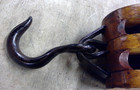Vintage Boston Lockport Wood And Cast Steel Dual Pulley Block Tackle And Hook