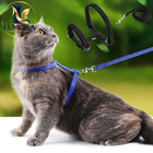 Cat Harness Leash Set Escape Proof Adjustable Nylon Halter For Kitten Pets