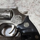 Jiguang Horse 88 Gun-shaped Revolver Lighter  Silver Tone  Black Grip