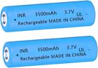 2 Pack 3 7 Volt 18650 Rechargeable Battery High Capacity 3500mah doorbells blue 