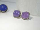 Lot Sterling Silver 925 Lapis Purple Jade Earrings