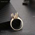 Handcrafted Semi Mount Ring 14k Yellow Gold Plated Cushion   Round Engagement
