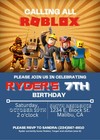 Digital Roblox Birthday Party Invitation Personalized Texts 2