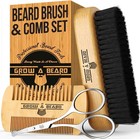 Stylish Beard Brush   Comb Kit - Natural Materials  Gift-ready Packaging