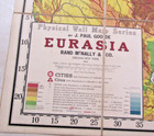 1914 Rand Mcnally Goode Physical Asia Folding Linen Wall Map 46x66 Japan China