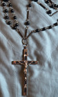 Very Rare   Ornate Vintage Nuns Personal Black Beaded Habit Rosary From Germany