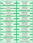 Juke Box Title Strips For 16 Selections  16 Strips  For 45 Rpm Records  4 Colors