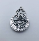 2 Bird Pentagram Charms Death Dark Crafting Craft Metal Pendant  1 2  Inch