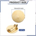 50 Pcs Gold Brooch Blank Round Trays With Pin Clip Pins Disc Base 16mm 0 6  