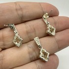 Sterling Silver Earrings   Pendant Set - Yellow Stone Marked 925