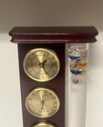 Weather Station  Thermometer  Barometer  Hygrometer   Clock Wood Frame