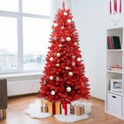 Christmas Tree Red Artificial Full Real Halloween Hinged Spruce Xmas Tree 4-7ft