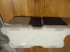 Plastic Coin Tube Storage Box W  10 White-cap Coin Tubes  blue Box 