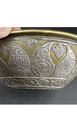 Antique Islamic Mamluk Revival Brass Bowl  Silver   Copper  19th Century