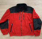 Marker Ski Soft Fleece Zip-up Lightweight Jacket Men s Size Large Red black