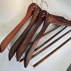 4 Nordstrom  Mahogany Suit Hangers Wood Cherry Coat Pants Gold