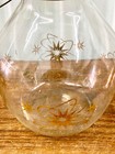 Mid Century Vintage Atomic Age Glass Coffee Pot Wood Handle Starburst Sputnik