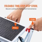 Step Stool Ladder 2-step Foldable 3 Adjustable Height Max Load 330lbs