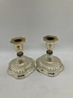 Vintage Candle Stick Set Of 2 Holders Silver Plated Made In England