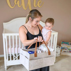 Large Baby Diaper Caddy Organizer Felt Nursery Storage Basket Tote Bag W Handle