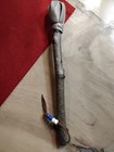 Native American 11 25 In  Traditional Hand Drum Stick W leather Strap   Beads
