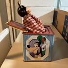 Vintage 1958 Mattel Mickey Mouse    in The Music Box    Tin Jack-in-the-box Disney