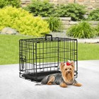 Dog Crate 18  Foldable Metal Kennel With Double Doors  Secure Slide-bolt Latches