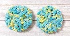 Handmade Kitchen Crochet Scrubbies Reusable Dish Sponge 3 Inch Tranquil Blue 2pc