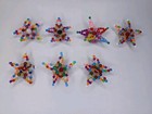 Beaded Flower Lot Of 7 Flowers Handmade Of Plastic Beads