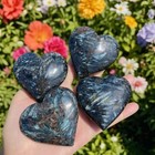 Natural Arfvedsonite Heart Crystal Stone Quartz Reiki Healing Gift Home Decor 1p