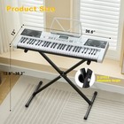 61keys Portable Light Up Electric Piano Keyboard With Stand headphone microphone