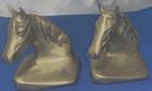 Vintage Brass Horse Head Bookend Set  2  Equestrian Decor Heavy 5    Tall