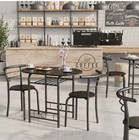 Lacoo 3-piece Kitchen Dining Table Set For 2 compact Table And Chairs Set  Black