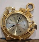 Vintage Quartz Bell Clock Co Brass Anchor Ship s Clock   Doesn t Work   