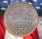Pattern 1872 Indian Headdress Trade Dollar Silver Plated Novelty Coin Modern