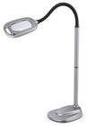 Multiflex Led Floor Magnifier Lamp - Adjustable Height  Bright Light  Silver Fin