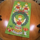 Vintage Christmas Angels Noel Linen Tea Towel Unused - The Ryans