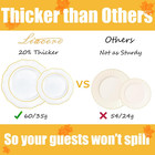 350pcs Gold Plastic Plates-disposable White And Gold Plates 50guest Baroque Plas