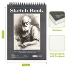 Premium 120gsm Sketch Book - 9 x12  Spiral Bound Drawing Pad 1 Pack Of 100 Sh   