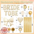 Dagelar Bachelorette Decor White Gold Balloons Curtain