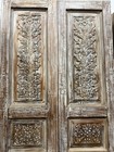 Antique Hand-carved Wooden Barn Doors Floral Whitewashed Distressed Door 80x36
