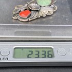 Vintage Navajo Native Turquoise Coral Handmade Sterling Silver Pendant